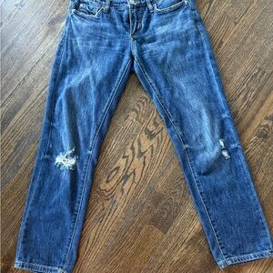 Pilcro Blue Distressed Women's Boot Cut Jeans